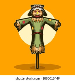 scarecrow vector illustration design with sun on background