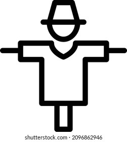 ilustración vectorial de espantapájaros aislada en un fondo transparente. iconos vectoriales de trazo para el concepto o gráficos web.