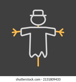 Scarecrow vector isolated design icon. Graph symbol for agriculture, garden and plants web site and apps design, logo, app, UI