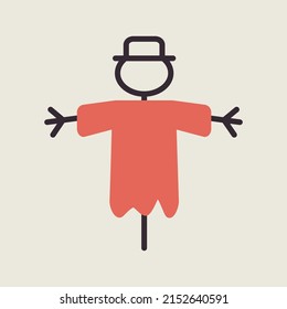 Scarecrow vector isolated design icon. Graph symbol for agriculture, garden and plants web site and apps design, logo, app, UI