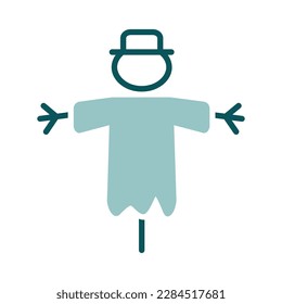 Scarecrow vector isolated design icon. Graph symbol for agriculture, garden and plants web site and apps design, logo, app, UI