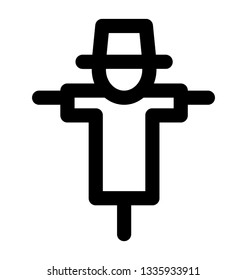 Scarecrow vector, line icon design 