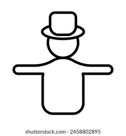 Scarecrow Vector Line Icon Design