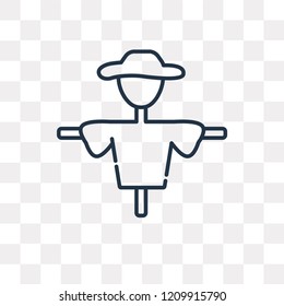 Scarecrow vector outline icon isolated on transparent background, high quality linear Scarecrow transparency concept can be used web and mobile
