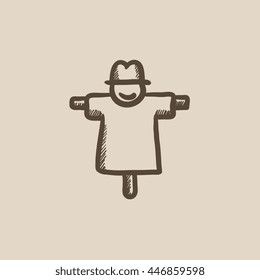 Scarecrow vector sketch icon isolated on background. Hand drawn Scarecrow icon. Scarecrow sketch icon for infographic, website or app.