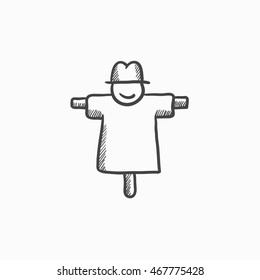 Scarecrow vector sketch icon isolated on background. Hand drawn Scarecrow icon. Scarecrow sketch icon for infographic, website or app.