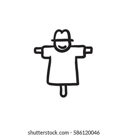 Scarecrow vector sketch icon isolated on background. Hand drawn Scarecrow icon. Scarecrow sketch icon for infographic, website or app.