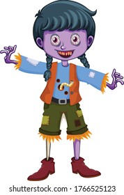 Scarecrows Zombie cartoon vector art and illustration
