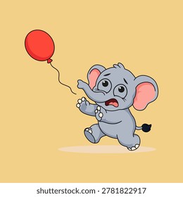 Scared Baby Elephant Chasing