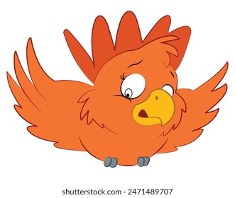A scared bird vector illustration
