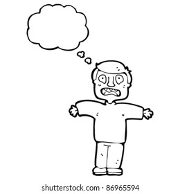 caricatura de un niño asustado