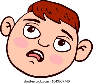 Niño asustado, ilustración, vector sobre fondo blanco