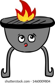 Scared brazier, illustration, vector on white background.