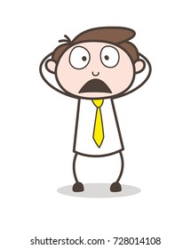Scared Cartoon Employee Expression