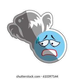 Scared cartoon face icon vector illustration graphic design