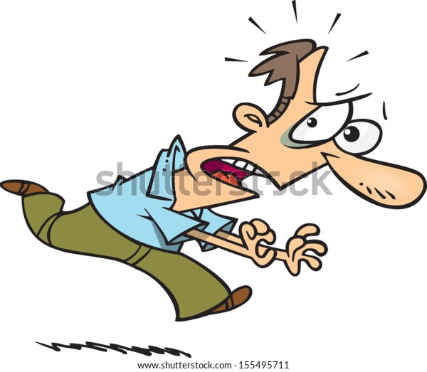 Scared Cartoon Man Running Away Stock Vector Royalty Free Shutterstock