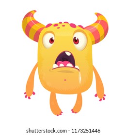 Scared cartoon monster. Vector cute monster mascot illustration for Halloween