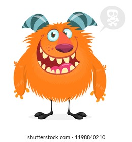 Scared cartoon monster. Vector cute monster mascot illustration for Halloween

