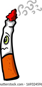 Scared cigarette, illustration, vector on white background