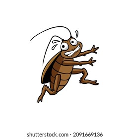 scared cockroach cartoon vektor template