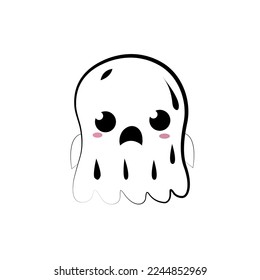 Scared cute Ghost vector illustration
