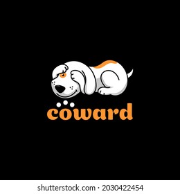 scared dog logo design, cartoon dog logo