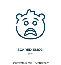 Scared Emoji Icon. Linear Vector Illustration From Emoji Collection. Outline Scared Emoji Icon Vector. Thin Line Symbol For Use On Web And Mobile Apps, Logo, Print Media.