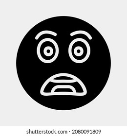 Scared emoji icon vector illustration in solid style, use for website mobile app presentation