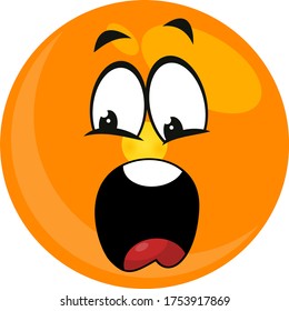 Emoji assustado, ilustração, vetor sobre fundo branco
