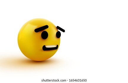 Scared emoji isolated on transparent background, shocked emoticon. Vector illustration