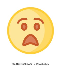Diseño de Vector de emoji asustado, icono premium fácil de usar y Descarga