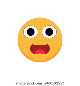 Scared emoticon.  Cartoon emoji. Flat vector illustration.