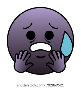 scared emoticon face character icon