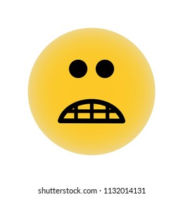 Scared emoticon square face icon vector icon. Simple element illustration. Scared emoticon square face symbol design. Can be used for web and mobile.