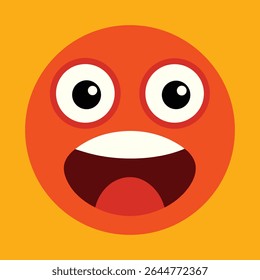 Scared Emoticon with Wide Eyes and Mouth