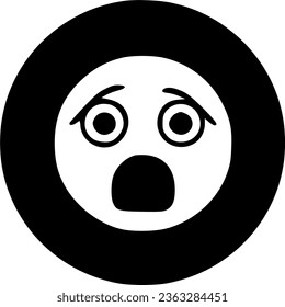 Scared expression face emoji line icon. linear style sign for mobile sign, symbol, vector, art