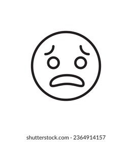 Scared expression face emoji line icon. outline vector icon.flat illustration on white background..eps