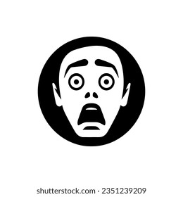 Scared expression icon on white background