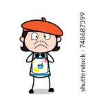 Scared Face - Cartoon Artist Vector Illustration