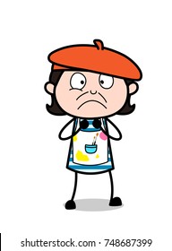 Scared Face - Cartoon Artist Vector Illustration