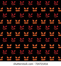 Scared face created halloween pattern background, stock vector