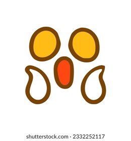 Scared face doodle icon. Emoticon in hand drawn style isolated on white background