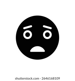Scared face with raised eyebrows expressing anxiety and worry