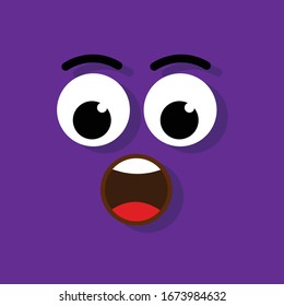 scared face.vector illustration.isolated on white background.