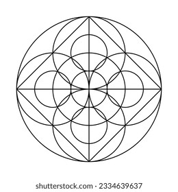 Scared Geometry Vector Design Elements. This is religion, philosophy, and spirituality symbols. the world of geometry with our intricate illustrations.