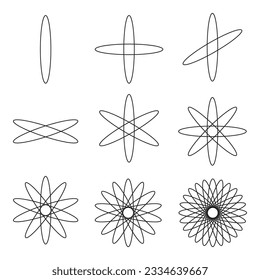 Scared Geometry Vector Design Elements. Basic scared geometry. 
thin line geometric. isolated on white background. the world of geometry with our intricate illustrations.