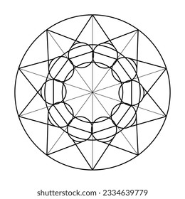 Scared Geometry Vector Design Elements. This is religion, philosophy, and spirituality symbols. the world of geometry with our intricate illustrations.