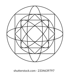 Scared Geometry Vector Design Elements. This is religion, philosophy, and spirituality symbols. the world of geometry with our intricate illustrations.