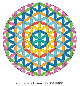 Scared Geometry Vector Design Elements color. This is religion, philosophy, and spirituality symbols. the world of geometry with our intricate illustrations