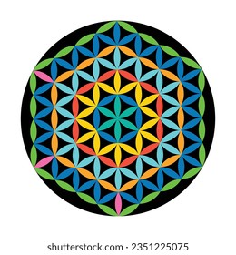 Scared Geometry Vector Design Elements color. festival design. This is religion, philosophy, and spirituality symbols. the world of geometry with our intricate illustrations